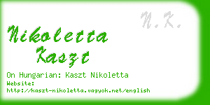 nikoletta kaszt business card